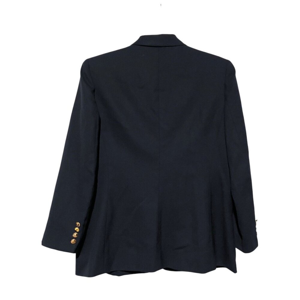 Vintage Lauren Ralph Lauren  Blazer 14 Gold Crown Crest Rugby Preppy 100% Wool - Picture 6 of 10